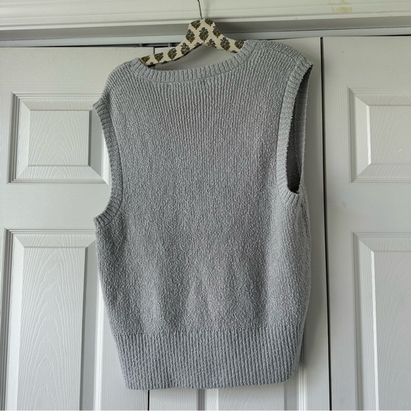 NWOT Free People Beach V-Neck Sweater Vest Penny Knit Top - Picture 4 of 5